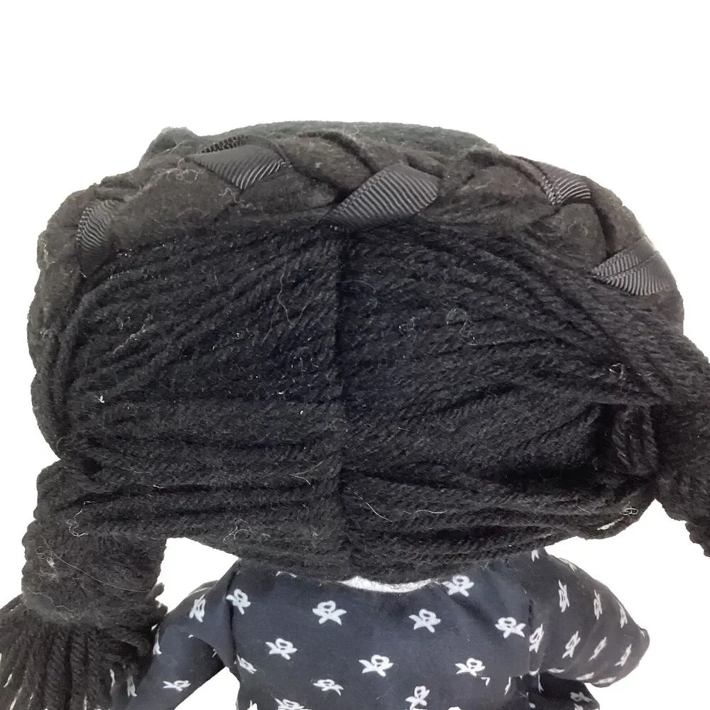 Wednesday Addams Plush Decor Doll - Spooky Halloween Horror - Button Eyes - 18